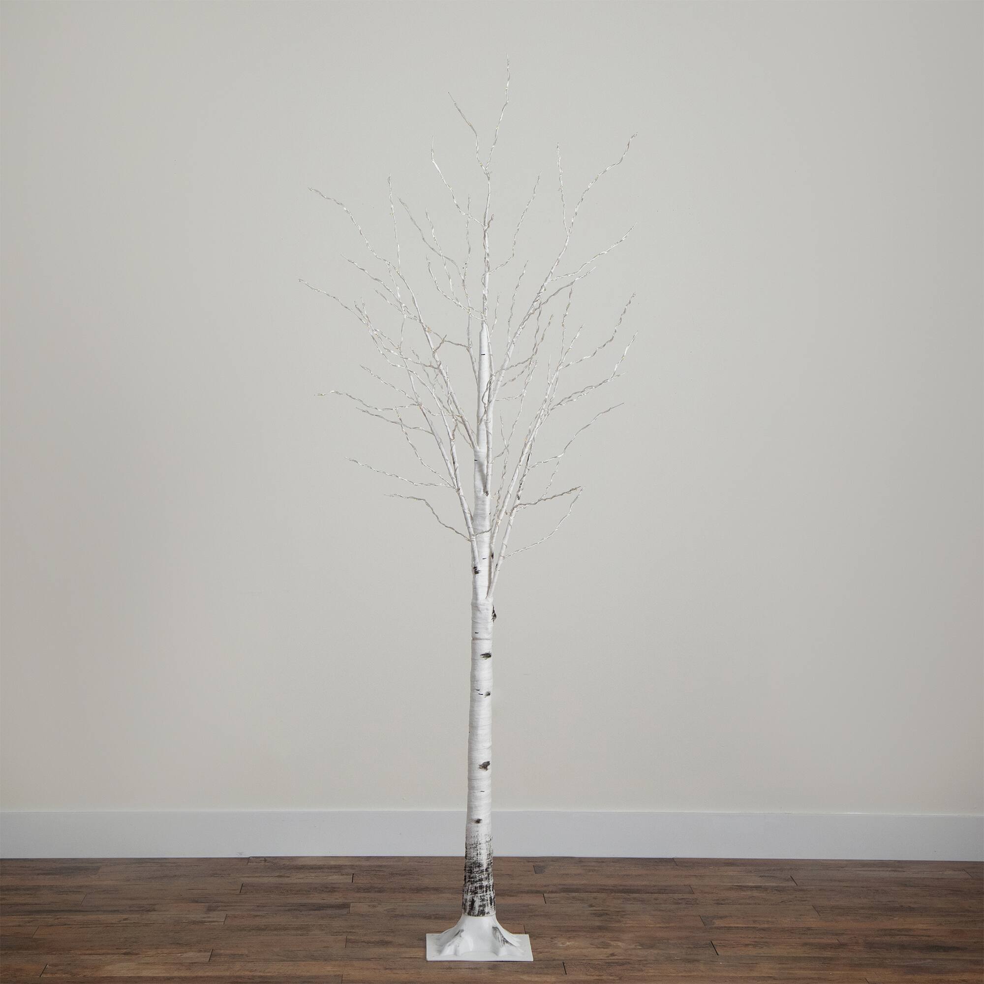 7ft. Pre-Lit White Birch Artificial Christmas Tree, Warm White LED Lights